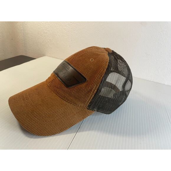 ""Genuine Dickies Corduroy Brown Mesh Hat Cap with Leather Patch"" - Picture 6 of 10